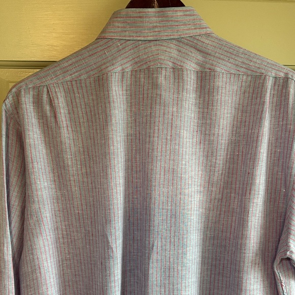 Men’s Lands' End Irish Linen Button Down Shirt — Sz 15-1/2 33, Tailored Fit - Picture 3 of 3